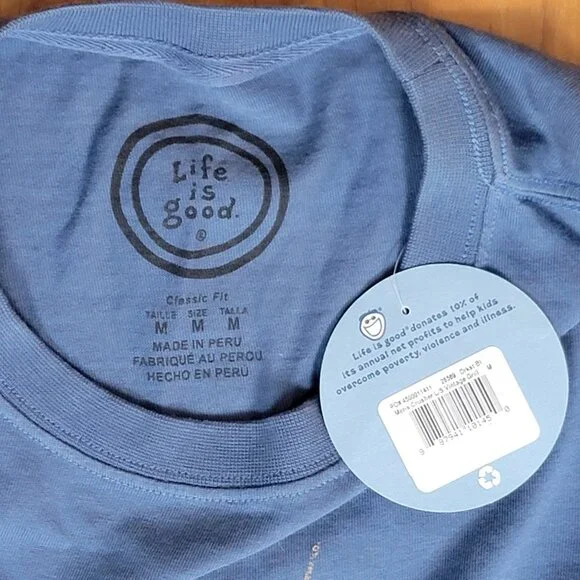 NWT Life Is Good Darkest Blue Men's Crusher L/S Vintage Grill Tee - M - Picture 9 of 10